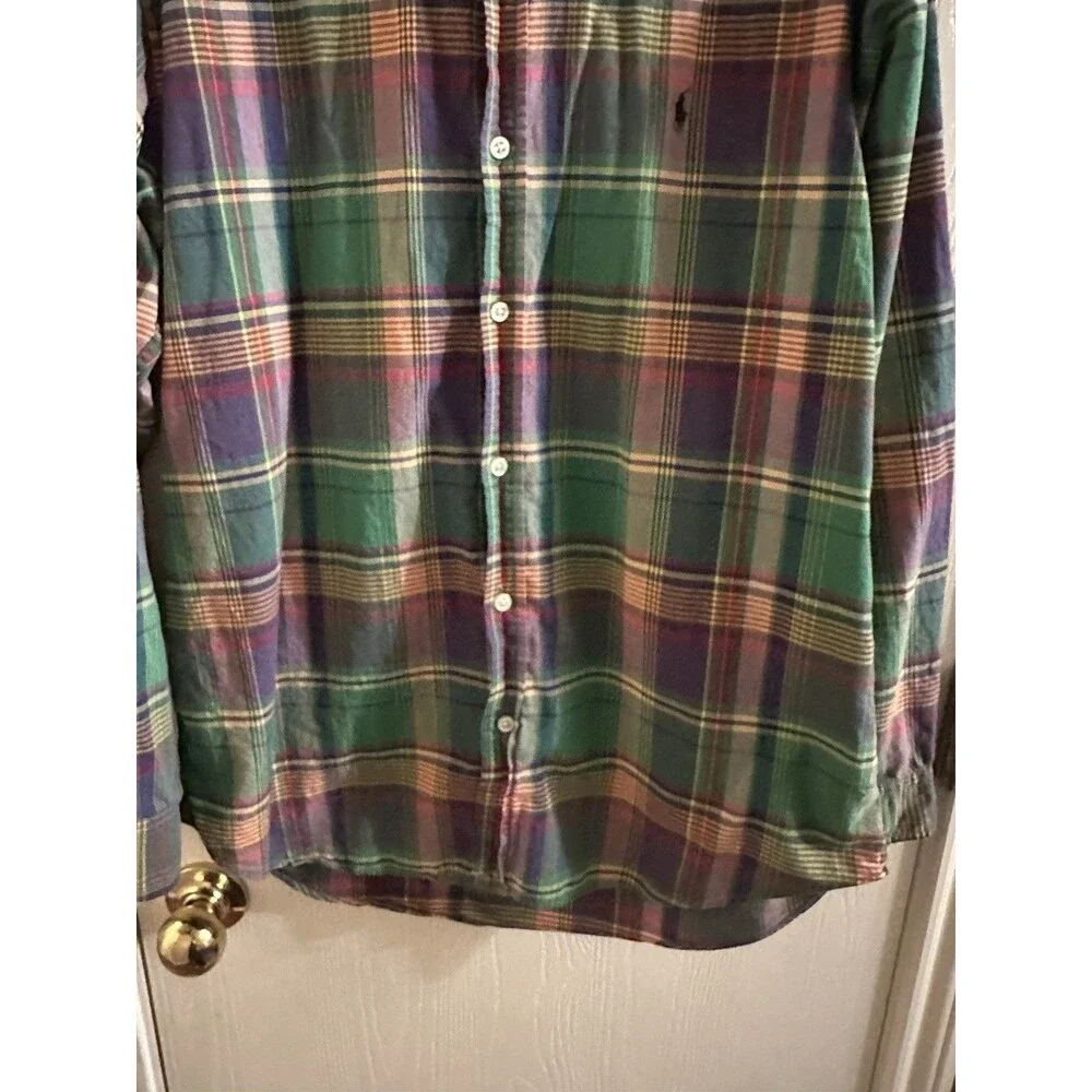 Vintage Ralph Lauren Boys Long Sleeve Plaid Mulitcolor Button Up - Sz XL (18-20)